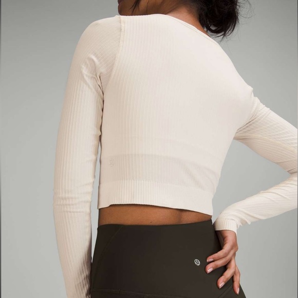 Lululemon Ebb to street long-sleeve shirt size 12 white opal - Picture 4 of 5